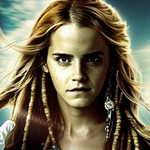 Prompt: emma watson as hermione granger in pirates of the caribbean