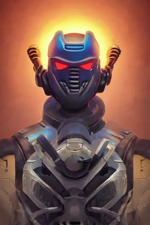 Image similar to epic mask helmet robot ninja portrait stylized as fornite style game design fanart by concept artist gervasio canda, behance hd by jesper ejsing, by rhads, makoto shinkai and lois van baarle, ilya kuvshinov, rossdraws global illumination radiating a glowing aura global illumination ray tracing hdr render in unreal engine 5