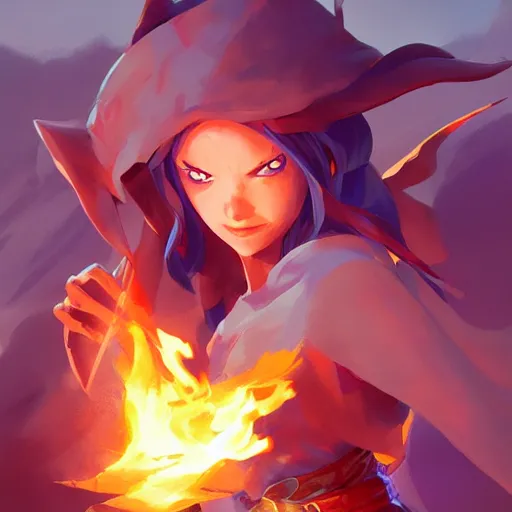 Image similar to the female blue mage casting a fire ball, fantasy art heartstone video game icon, 2 d game art gta cover, official fanart behance hd artstation by jesper ejsing, by rhads, makoto shinkai and lois van baarle, ilya kuvshinov, rossdraws