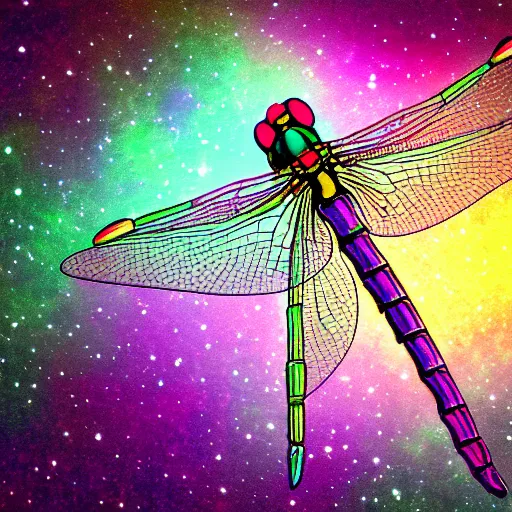 Prompt: a beautiful cosmic dragonfly, dreamy, 4K