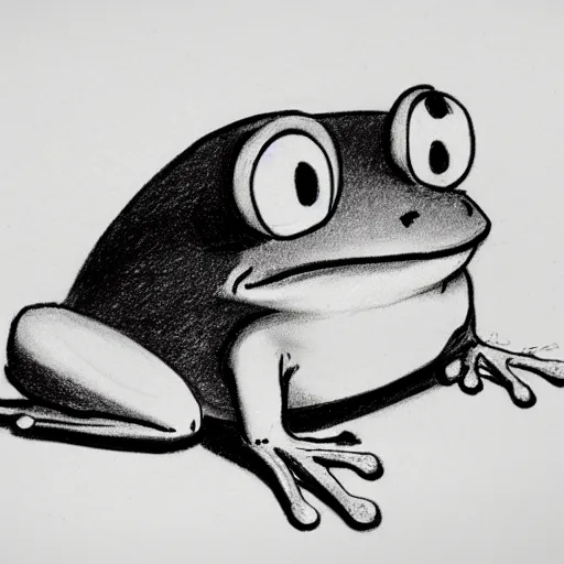 Prompt: milt kahl sketch of a beautiful frog