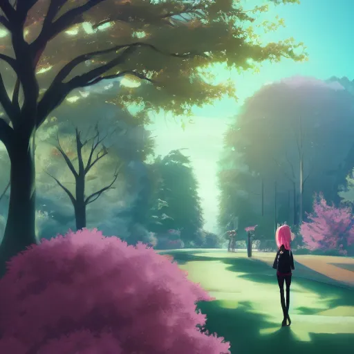 Image similar to sakura haruno, park landscape, 4k, anime key visual, lois van baarle, ilya kuvshinov, rossdraws, artstation