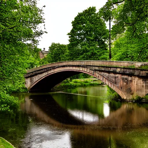 Image similar to a photograph of a beautiful bridge in glasgow, scotland