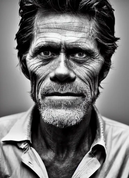 Image similar to photo of Willem Dafoe by Laura Zalenga, head shot, detailed, award winning, Sony a7R