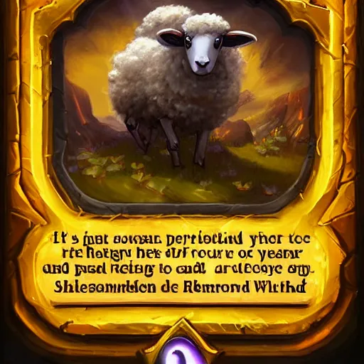 Image similar to a sheep surrounded by yellow glittering smoke, hearthstone art style, epic fantasy style art, fantasy epic digital art, epic fantasy card game art