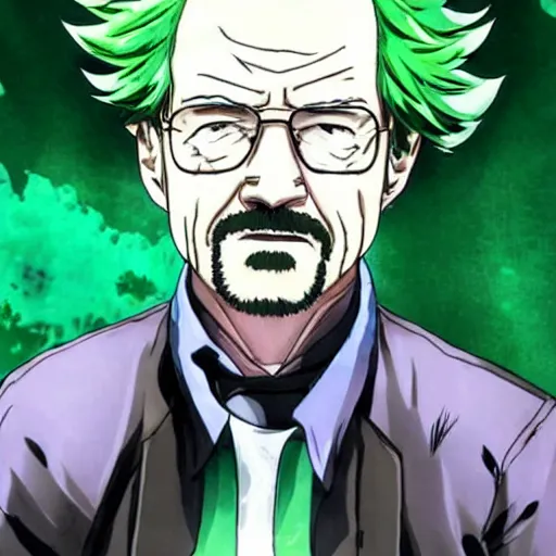 Image similar to walter white as izuku midoriya, yoji shinkawa