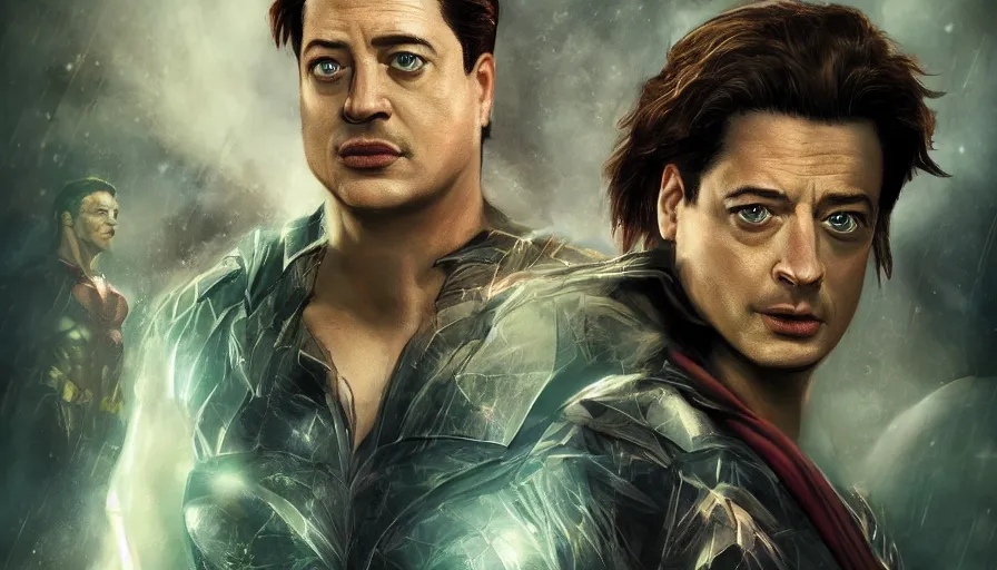 Prompt: Brendan Fraser in the Justice League, hyperdetailed, artstation, cgsociety, 8k