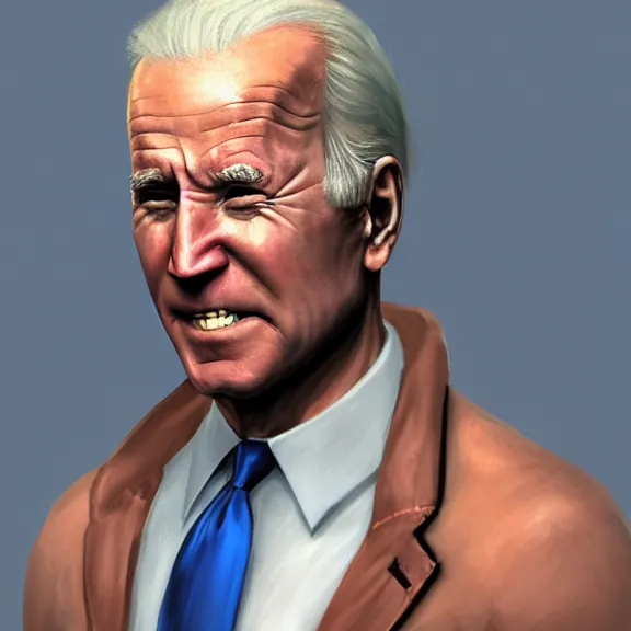 Image similar to joe biden as doa 6 character, d & d, fantasy, highly detailed, digital art, trending on artstation, smooth, sharp focus, illustration, art by peter tang and artgem