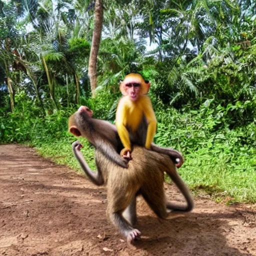 Image similar to monkey surfing on a banana