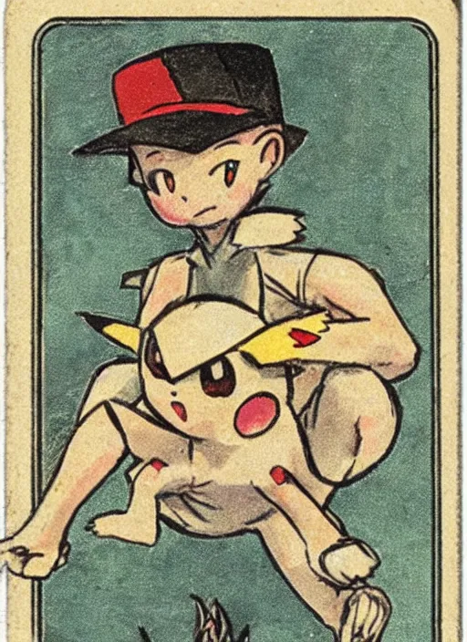 Image similar to a pokemon card from the 1 9 2 0 s