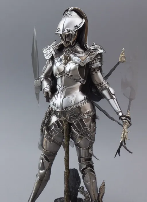 Image similar to 80mm, resin detailed model figure of a female wearing a silver seashell armor