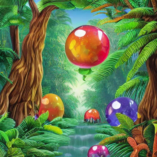 Prompt: gumdrop rainforest