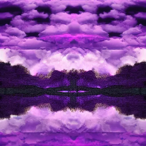 Image similar to indigo temples in purple clouds, digital art.