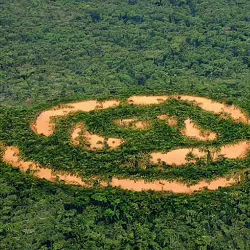 Image similar to an architectural plan of a labyrinth of the deforestation in amazona crisis