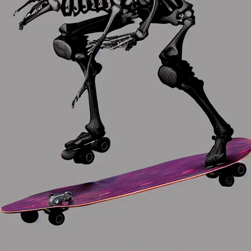 Image similar to A skeleton rides a skateboard, highly detailed, trending on artstation, 8k,