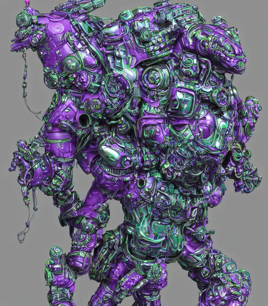 Image similar to hyper-maximalist style overdetailed 3d sculpture of an astrpnaut by clogtwo and ben ridgway inspired by beastwreckstuff chris dyer and jimbo phillips. 3d infused retrofuturist style. Hyperdetailed high resolution. Render by binx.ly in discodiffusion. Dreamlike surreal polished render by machine.delusions. Sharp focus.