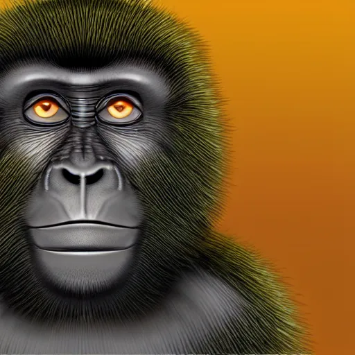 Prompt: a highly detailed digital art of an nft monkey