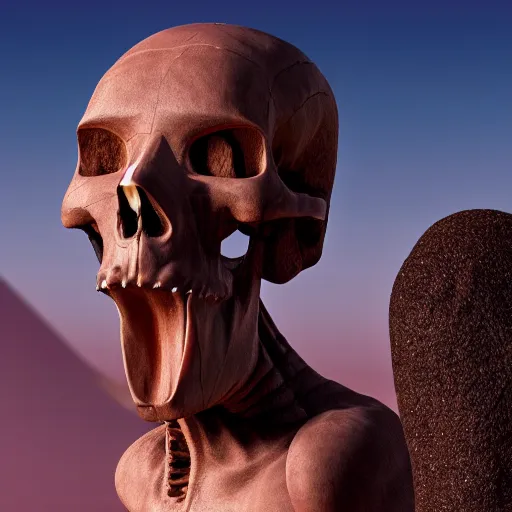 Prompt: reconstruction of a paracas person with an elongated skull, octane render, 8k, highly detailed