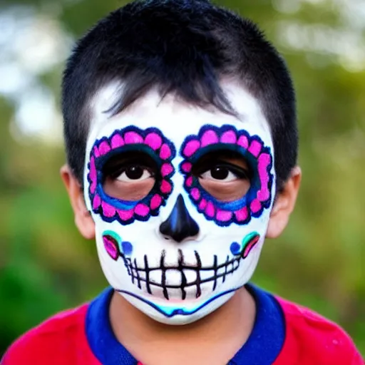 A Boy With The Head Of Mexican Day