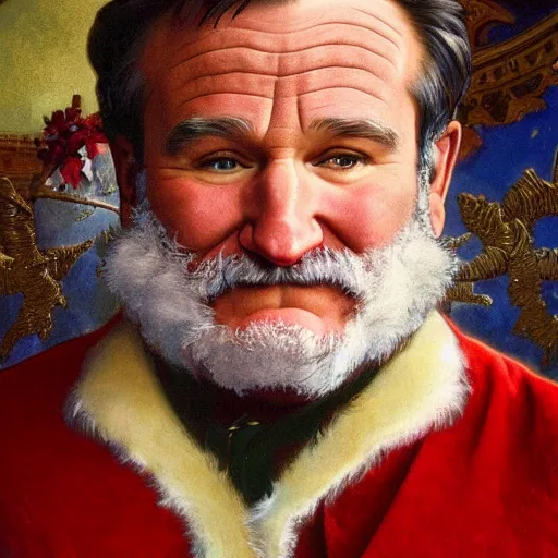 Prompt: a detailed portrait of robin williams as santa ana at the alamo, long twirling moustache, by alphonse mucha and albert bierstadt and thomas moran and charles russel, god rays, intricate detail, cinematic, 8 k, featured on artstation, pixiv