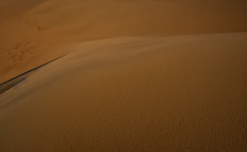 Image similar to top view of sand texture dune, natural light, cinematic lighting, 8 k