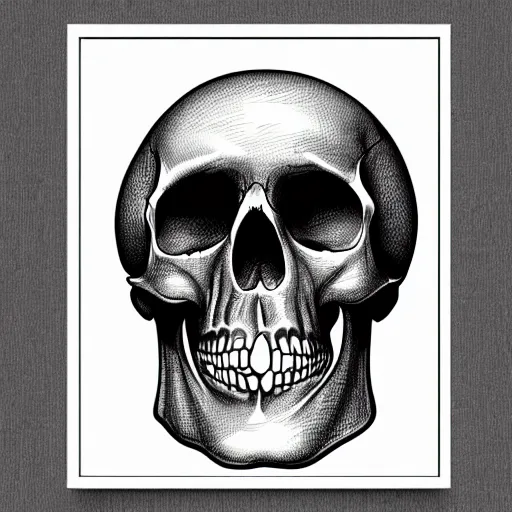 Image similar to skull black and white anatomical illustration