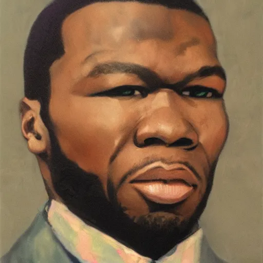 Prompt: 50 cent oilpainting by Akihiko Yoshida