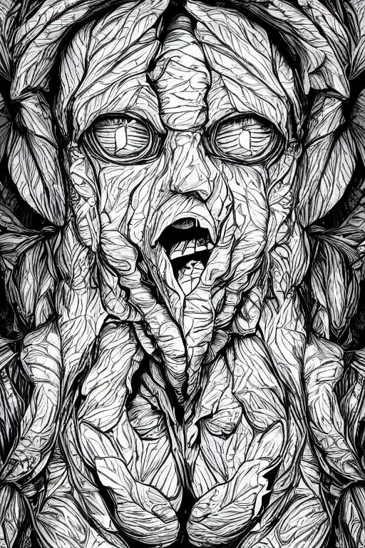 Image similar to cabbage humanoid, symmetrical, highly detailed, digital art, sharp focus, trending on art station, anime art style