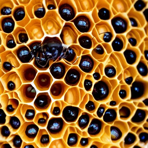 Image similar to honeycomb full of terrified eyes