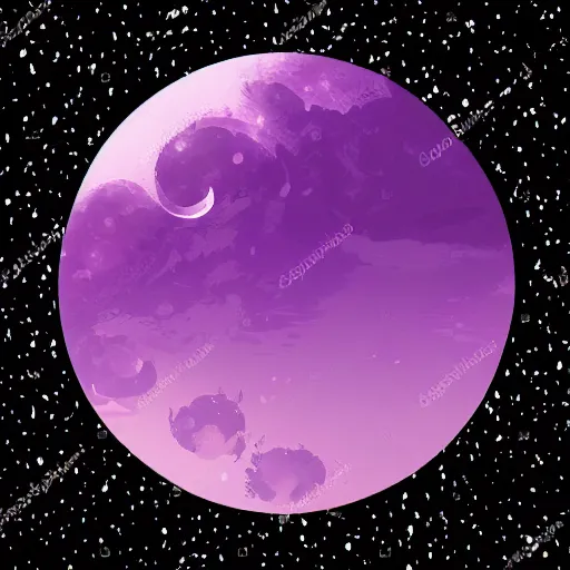 Prompt: beautiful detailed flat vector art of the moon, blue and purple with black background, style of tom whalen