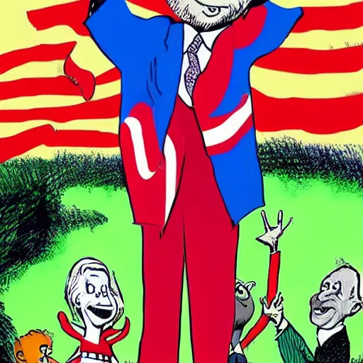 Image similar to biden ruling the usa in dr suess style