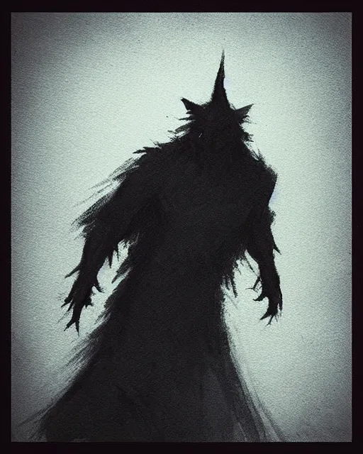 Image similar to “Medium shot of a shadow creature in the style of Greg Rutkowski”