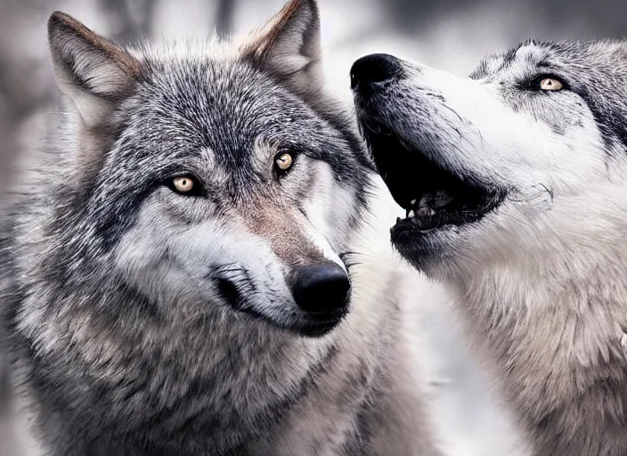 Image similar to wolf biting smartphone, realistic photograph, uhd 4 k, cinematic,