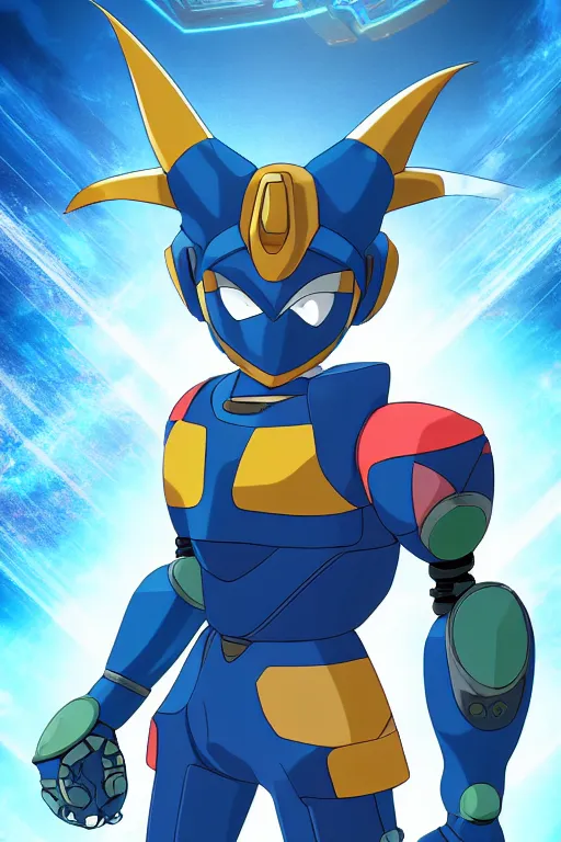 Image similar to robot ninja mask helmet megaman x zero rockman 2 0 2 2 switch game boss legacy collection fanart artsation hyper realistic, octane render clouds, neon colors, bright lights, avatar movie style blue color, 3 2 k image, avatar movie with what if marvel style animation, xel - shaded animation style