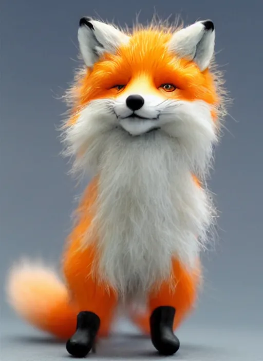 Image similar to 80mm resin detailed miniature of fluffy fox, Product Introduction Photos, 4K, Full body