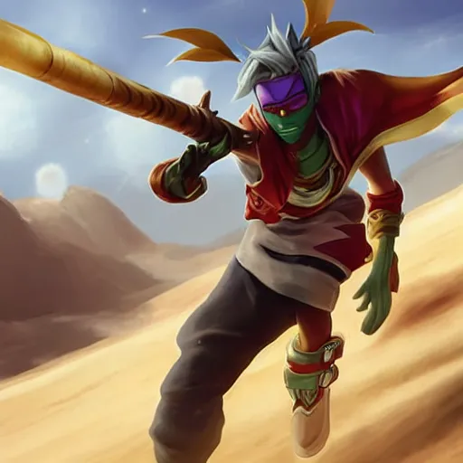 Image similar to Sandstorm Ekko from League of Legends