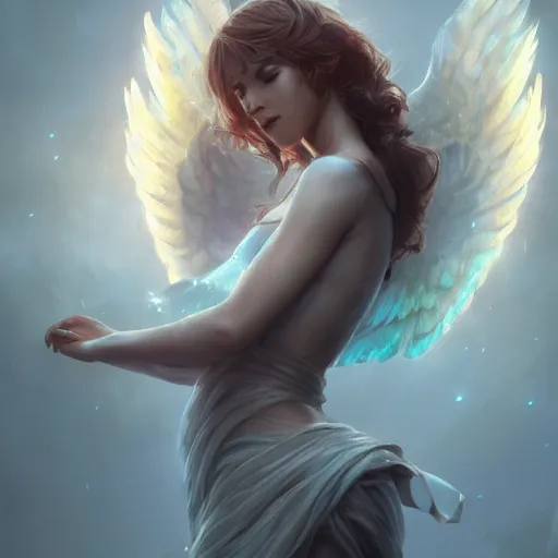 Prompt: photo of a beautiful girl with angel wings, by artgerm, wlop and greg rutkowski, hd, hdr, ue 5, ue 6, unreal engine 5, cinematic 4 k wallpaper, 8 k, ultra detailed, high resolution, artstation, award winning