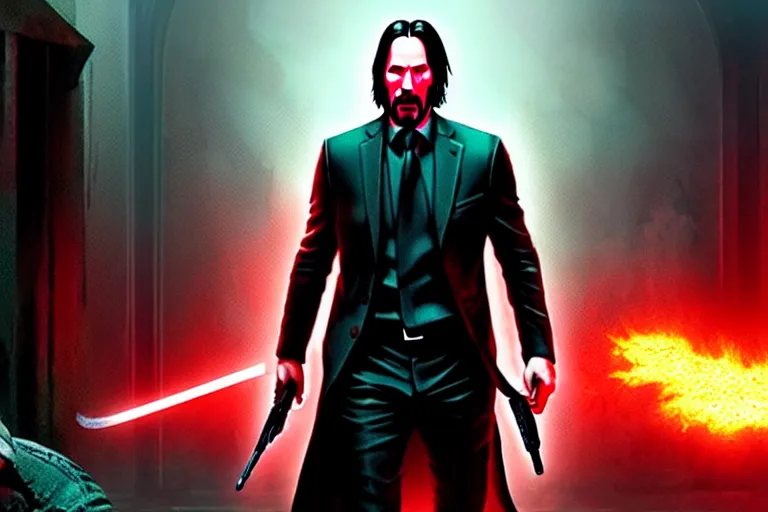 keanu reeves as john wick doom eternal concept art | Stable Diffusion ...