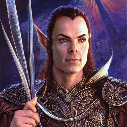 Image similar to noble elite elven lord Elrond of Rivendel by Mark Brooks, Donato Giancola, Victor Nizovtsev, Scarlett Hooft, Graafland, Chris Moore