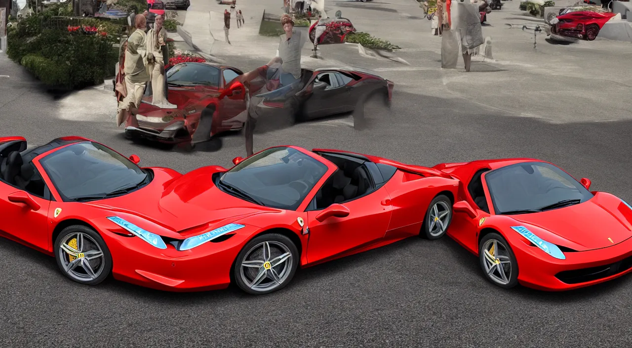 Image similar to mick jagger driving a ferrari 458 spyder, high definition, photorealistic, high detail, 8k,