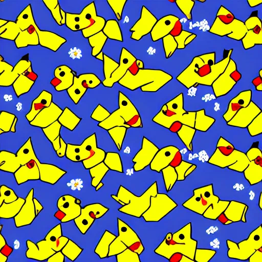 Image similar to pikachu repeating pattern , detailed