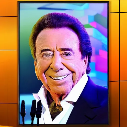 Image similar to lord silvio santos ruling the televison program on sunday ultra realistic oil on canva