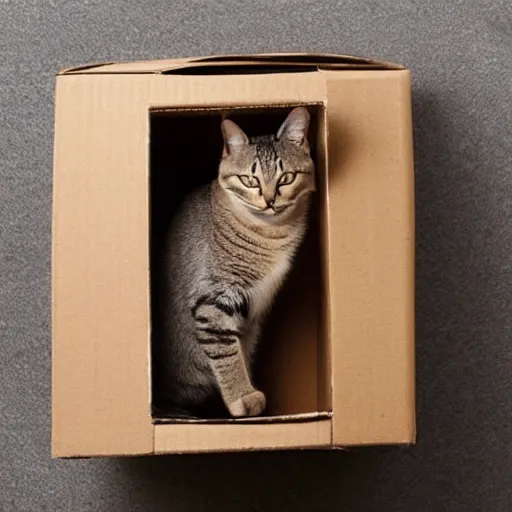 Prompt: a cat sleeping in a cardboard box