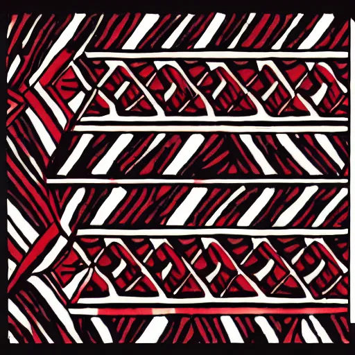 Image similar to an abstract patterned flag for a tribal society