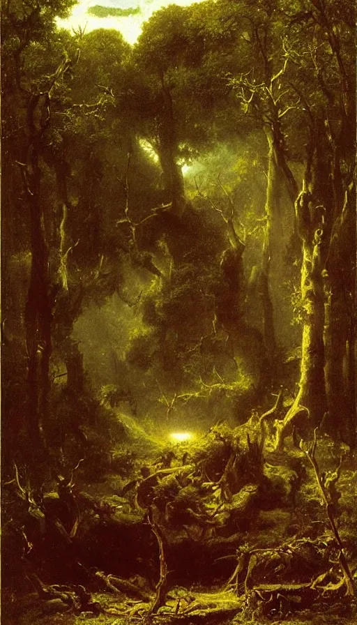 Image similar to The end of an organism, by Albert Bierstadt,