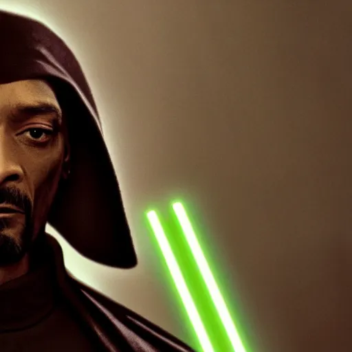 Image similar to film still of snoop dogg as a sith lord in a star wars movie 4 k