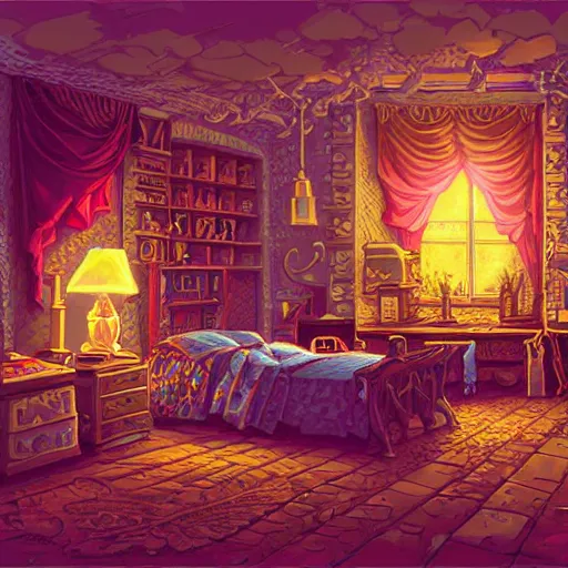 Image similar to 9 0 s bedroom, beautiful detailed pixel art, intricate details, beautiful, dithered gradients, volumetric lighting, cgsociety, artstation, smooth, sharp focus, 2 d illustration, old school computer game graphics, crpg, d & d, pixel art