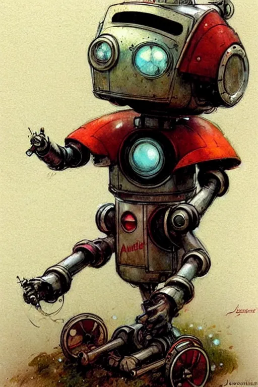 Image similar to adventurer ( ( ( ( ( 1 9 5 0 s retro future robot android robot mouse wagon. muted colors. ) ) ) ) ) by jean baptiste monge!!!!!!!!!!!!!!!!!!!!!!!!! chrome red