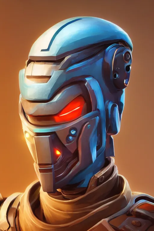 Image similar to epic mask helmet robot ninja portrait stylized as fornite style game design fanart by concept artist gervasio canda, behance hd by jesper ejsing, by rhads, makoto shinkai and lois van baarle, ilya kuvshinov, rossdraws global illumination radiating a glowing aura global illumination ray tracing hdr render in unreal engine 5