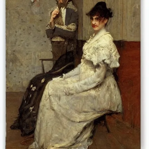 Image similar to the collector by alfred stevens